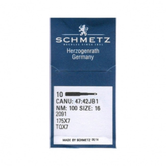 Швейные иглы Schmetz TQx7 (175x7, 2091) № 90 для пуговичных машин для толстых тканей купить по низкой цене