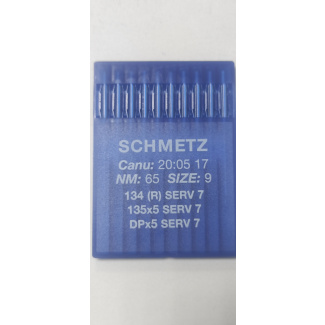 Швейные иглы Schmetz DPx5 №65 (134(R) SERV 7), с толстой колбой и заточкой избегания пропусков стежков купить по низкой цене