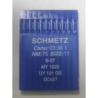 Швейные иглы Schmetz B-27 №75 (DCx27) для оверлока универсальные купить по низкой цене