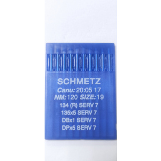 Купить швейные иглы Schmetz DPx5 №120 (134) с толстой колбой и заточкой избегания пропусков стежков купить по низкой цене