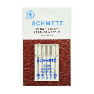Иглы Schmetz 130/705H LL для кожи № 80(2),90(2),100, 5 шт. купить по низкой цене