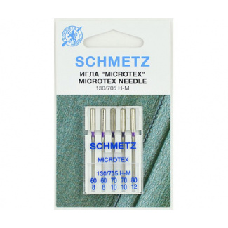 Иглы Schmetz 130/705H-M № 60(2), 70(2), 80, микротекс 5 шт. купить по низкой цене