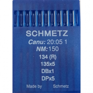 Швейные иглы Schmetz DPx5 №150 (134) с толстой колбой и заточкой избегания пропусков стежков купить по низкой цене