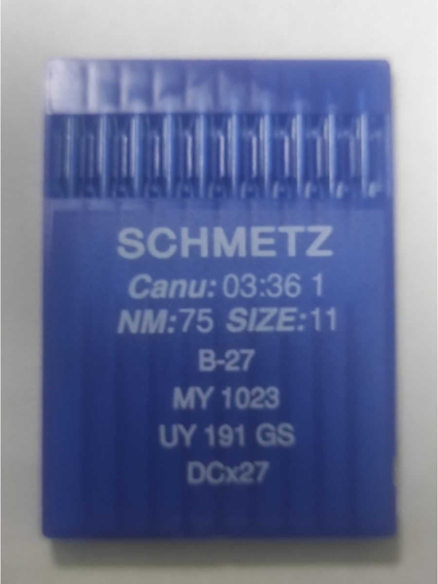 Швейные иглы Schmetz B-27 №75 (DCx27) для оверлока универсальные