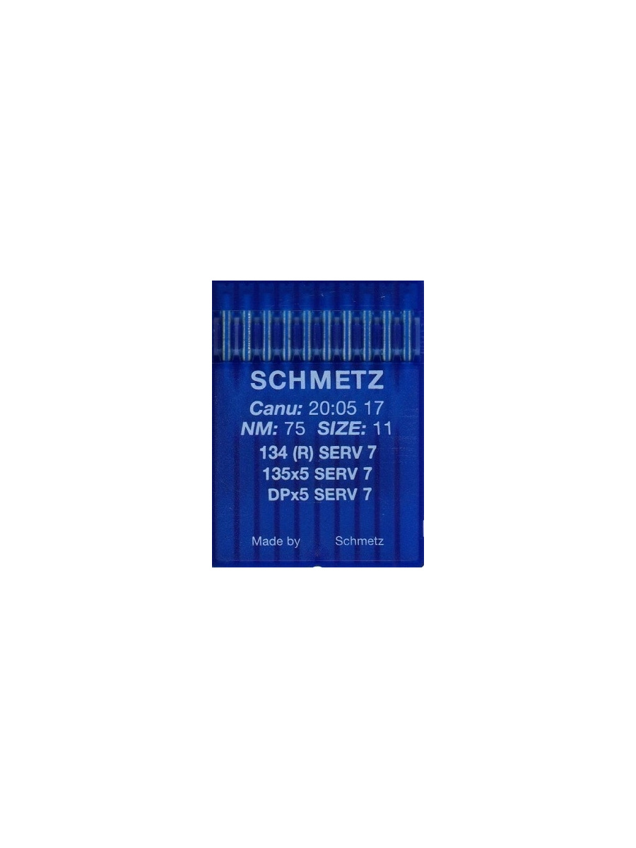Швейные иглы Schmetz DPx5 №75 (134) с толстой колбой и заточкой избегания пропусков стежков