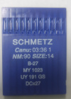 Швейные иглы Schmetz B-27 №90 (DCx27) для оверлока универсальные Швейные иглы Schmetz B-27 №90 (DCx27) для оверлока универсальные