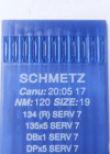 Купить швейные иглы Schmetz DPx5 №120 (134) с толстой колбой и заточкой избегания пропусков стежков