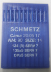 Швейные иглы Schmetz DPx5 №90 (134(R) SERV 7), с толстой колбой и заточкой избегания пропусков стежков Швейные иглы Schmetz DPx5 №90 (134(R) SERV 7), с толстой колбой и заточкой избегания пропусков стежков