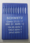 Швейные иглы Schmetz DPx5 №80 (134(R) SERV 7), с толстой колбой и заточкой избегания пропусков стежков Швейные иглы Schmetz DPx5 №80 (134(R) SERV 7), с толстой колбой и заточкой избегания пропусков стежков